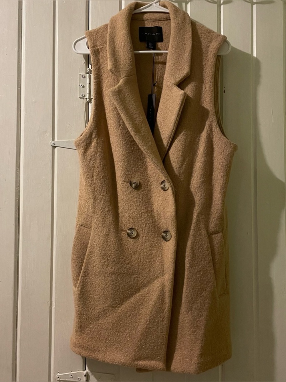 TAHARI longline wool blend sweater vest-large NWT